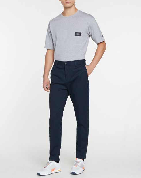 Pantalon Slim Fit Fave à micro motif bleu marine