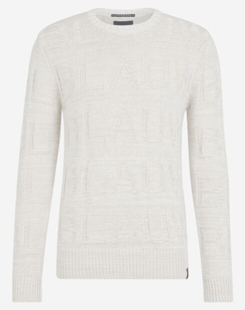 Pull Blauw écru