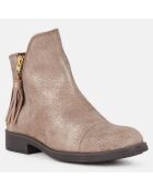 Bottines en Cuir Agata beiges