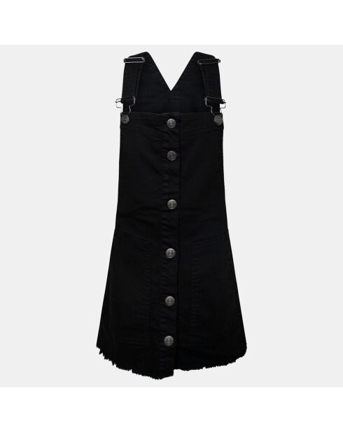 Robe Salopette en Coton boutonnée noire
