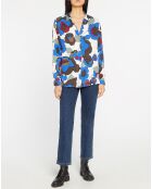 Blaue bedruckte Bluse Letta