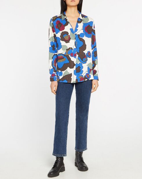 Blouse Letta imprimée bleue