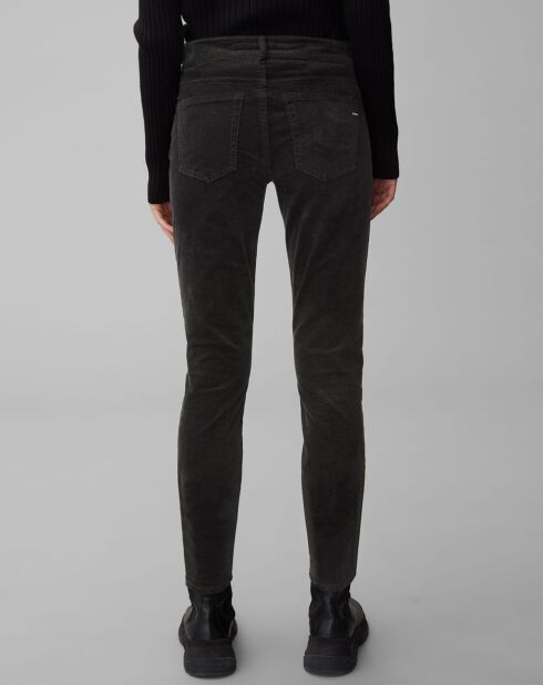 Pantalon slim Albi effet Velours noir