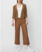 Gilet court en Maille marron