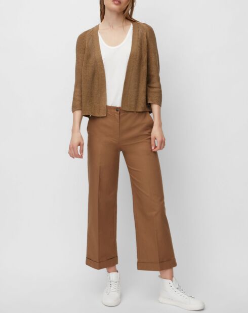 Gilet court en Maille marron