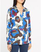 Blaue bedruckte Bluse Letta