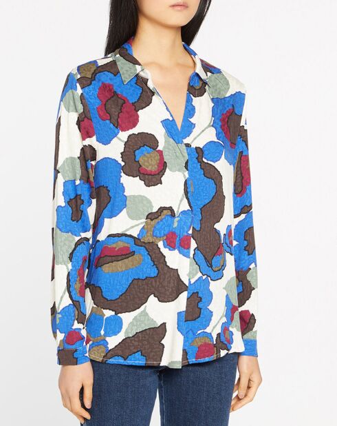 Blouse Letta imprimée bleue