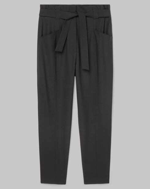 Pantalon Paper Bag noir