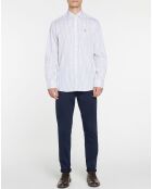 Chemise Slim Fit à carreaux tricolores blanche