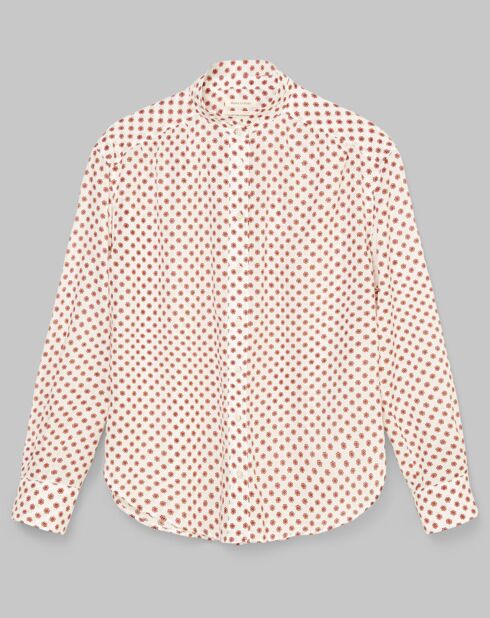 Chemise imprimée all-over blanc/rouge