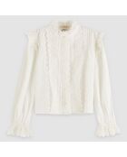 Blouse en broderie anglaise blanche