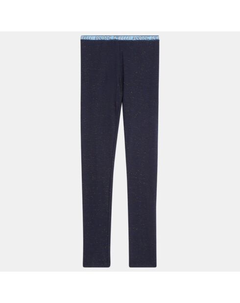 Legging en Lurex bleu marine
