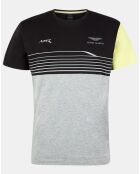 T-Shirt Aston Martin Racing rayé noir