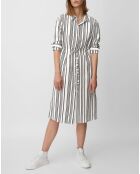 Robe fluide à rayures blanc/noir