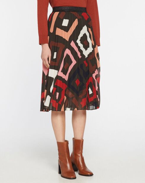 Jupe Franka imprimée marron/multicolore