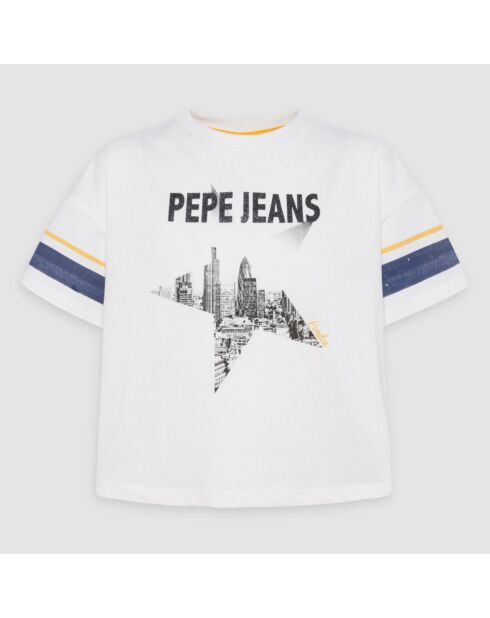 T-Shirt crop en Coton blanc