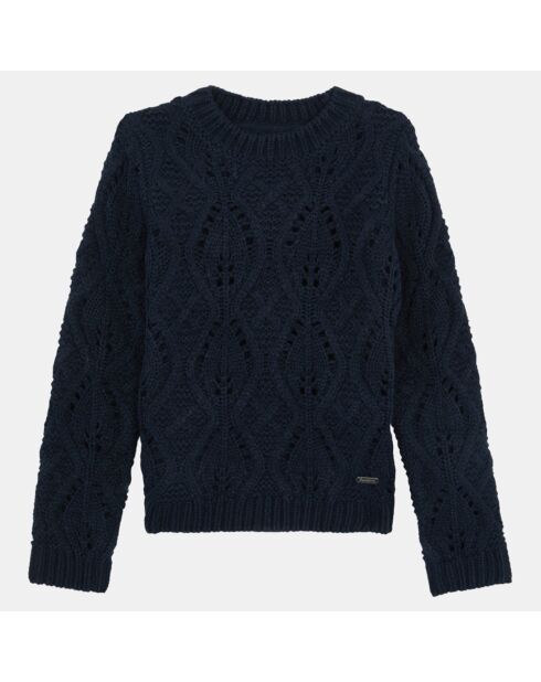 Pull en Maille ajourée bleu nuit