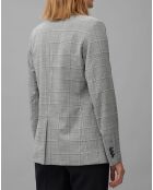 Blazer en Laine mélangée à carreaux gris
