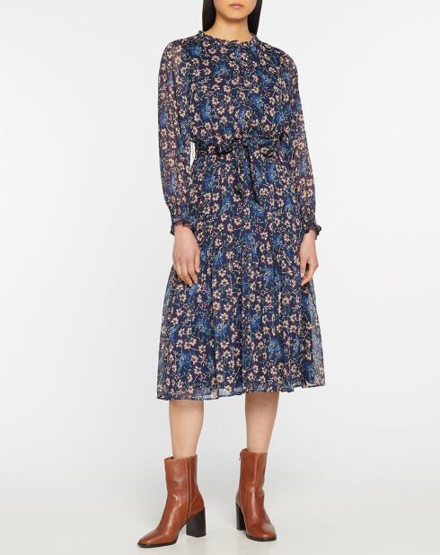 Robe Cindy imprimée bleu nuit