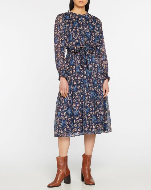 Robe Cindy imprimée bleu nuit