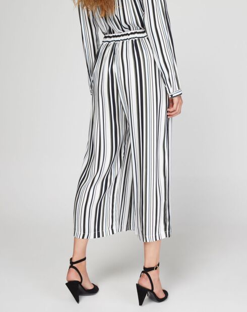Pantalon Janine rayé blanc/noir