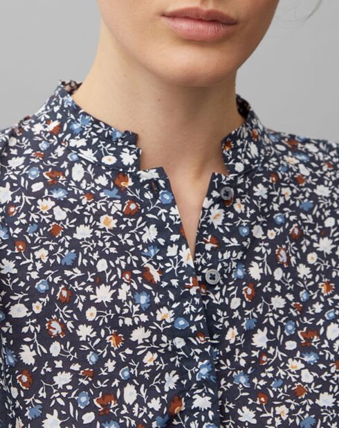 Chemise imprimée floral bleue