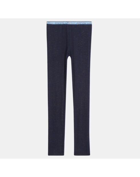Legging en Lurex bleu marine