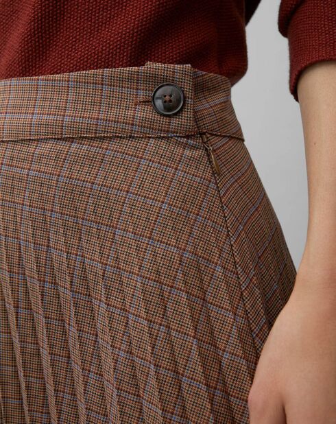Jupe maxi Tartan marron