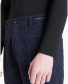 Pantalon en Laine mélangée Regular Fit stuart Neps bleu foncé