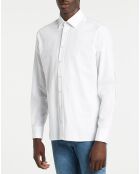 Chemise Slim Fit Patch Coude blanche