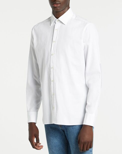 Chemise Slim Fit Patch Coude blanche