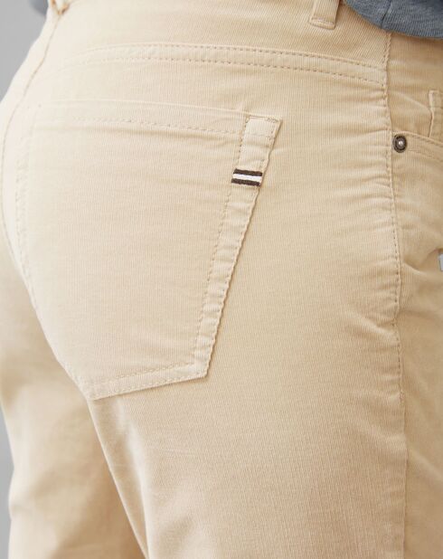 Pantalon en Velours Albi Milleraies beige