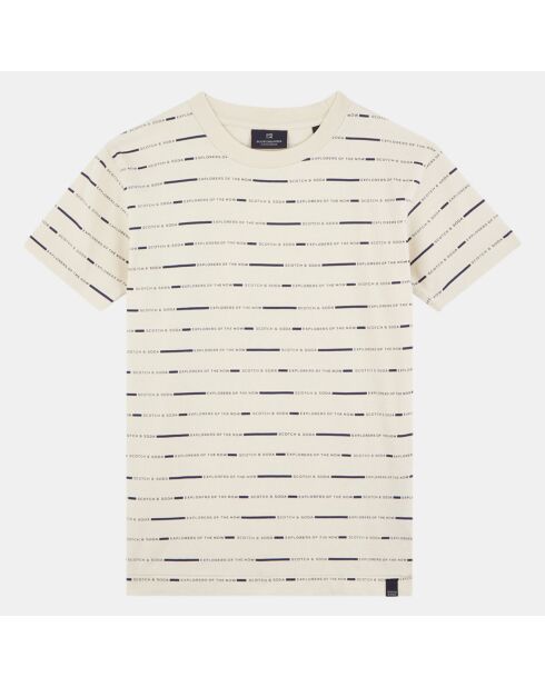 T-Shirt Multi logo écru