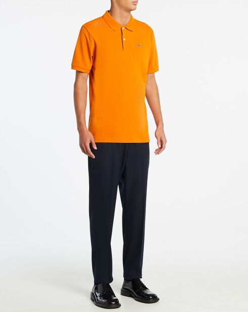 Polo Slim Fit piqué orange