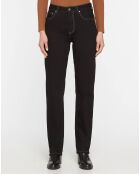 Jean Straight Tr Coutures Or noir