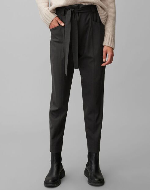 Pantalon Paper Bag noir