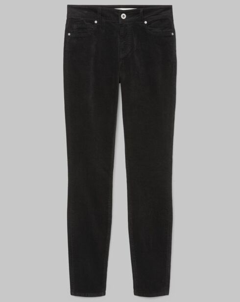 Pantalon slim Albi effet Velours noir