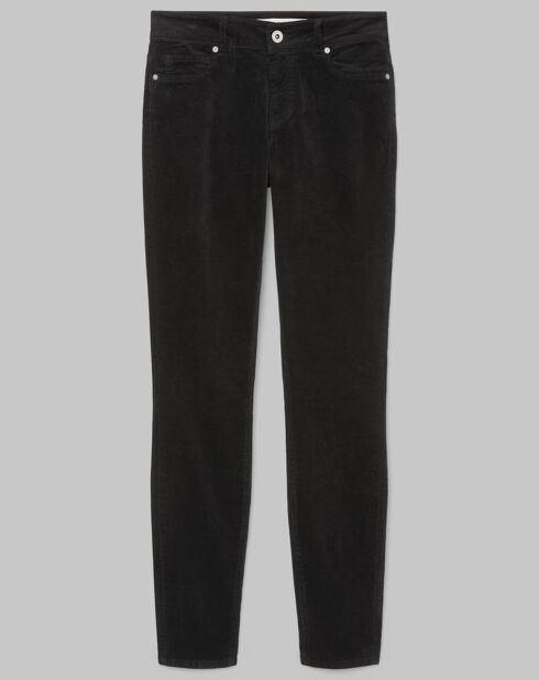 Pantalon slim Albi effet Velours noir