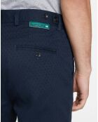 Pantalon Slim Fit Fave à micro motif bleu marine