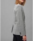 Blazer en Laine mélangée à carreaux gris
