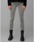 Pantalon slim Albi effet Velours gris clair