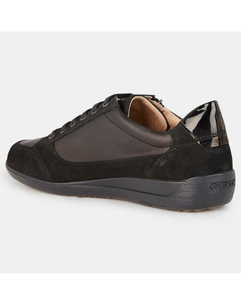Sneakers en Cuir & Velours de Cuir Myria noires
