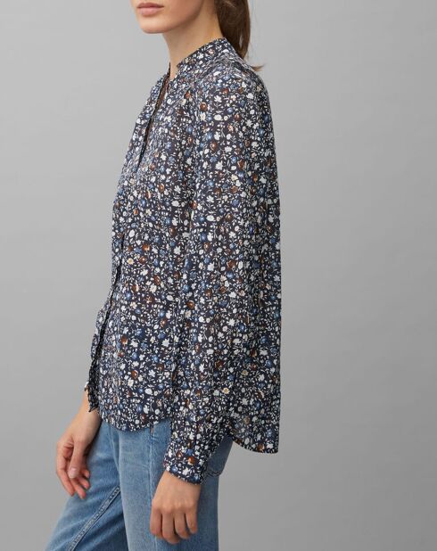 Chemise imprimée floral bleue