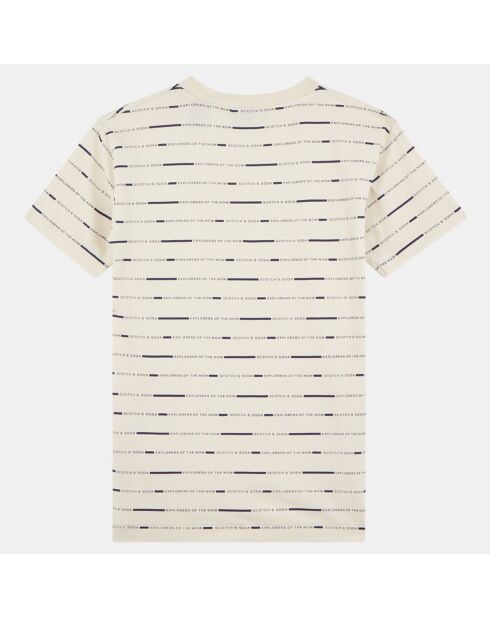 T-Shirt Multi logo écru