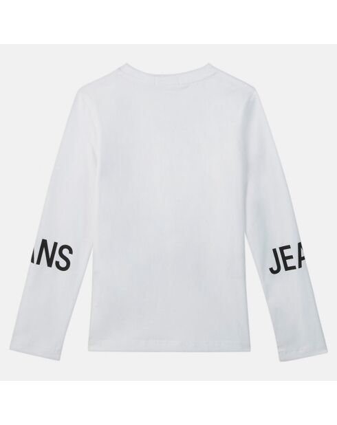 T-Shirt en Coton à logo sur le bas blanc