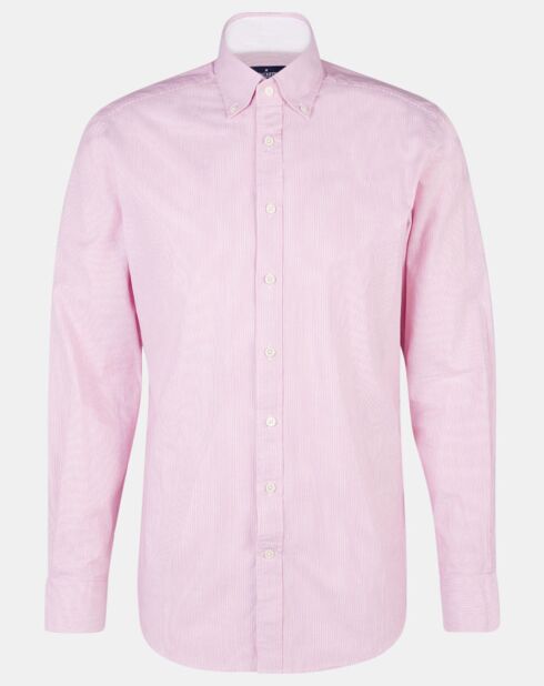 Chemise Slim Fit Milleraie Oxford blanc/rose