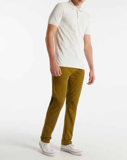 Polo Slim Fit imprimé col Tricot beige clair