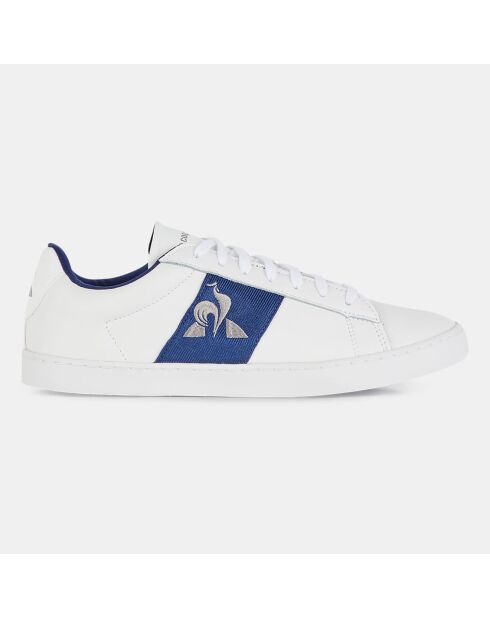Baskets en Cuir Elsa blanc/bleu