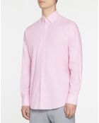 Chemise Slim Fit Milleraie Oxford blanc/rose