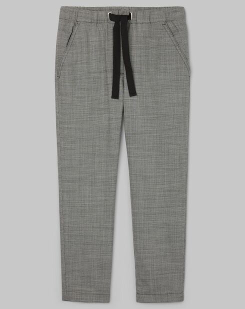 Pantalon en Laine mélangée Tapered Rygge gris